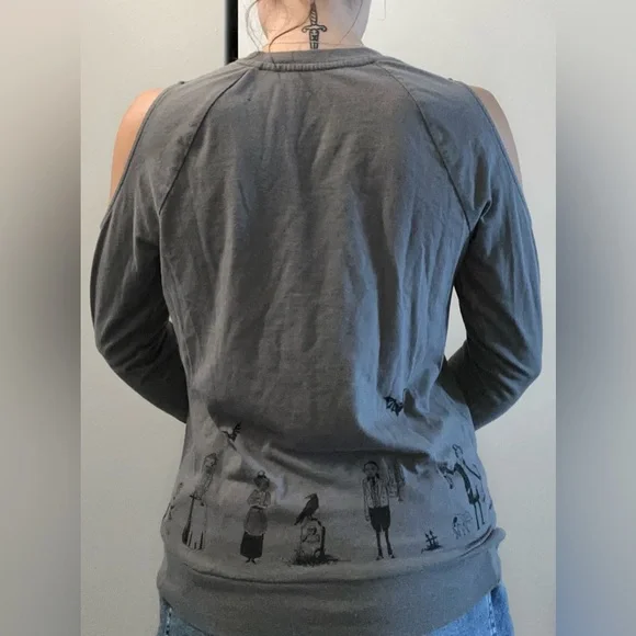 Disney Parks Haunted Mansion Long Sleeve Shirt 👻 | Unisex | Gray | Size M - Picture 6 of 12